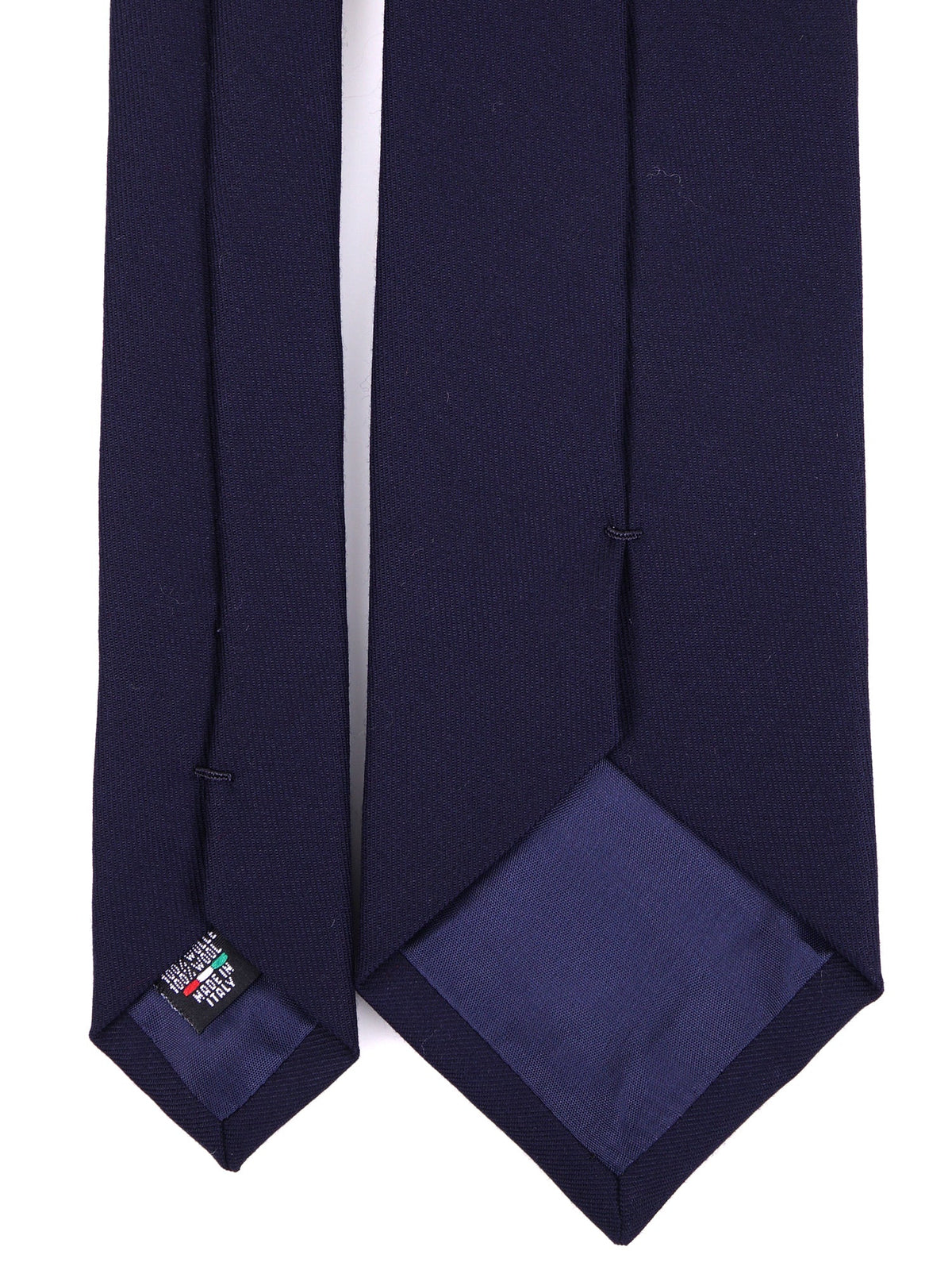 SHIRA pure wool 3-fold navy blue tie