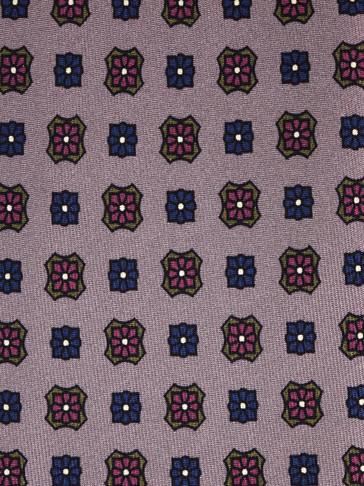 SIENA grey 3-fold printed silk tie
