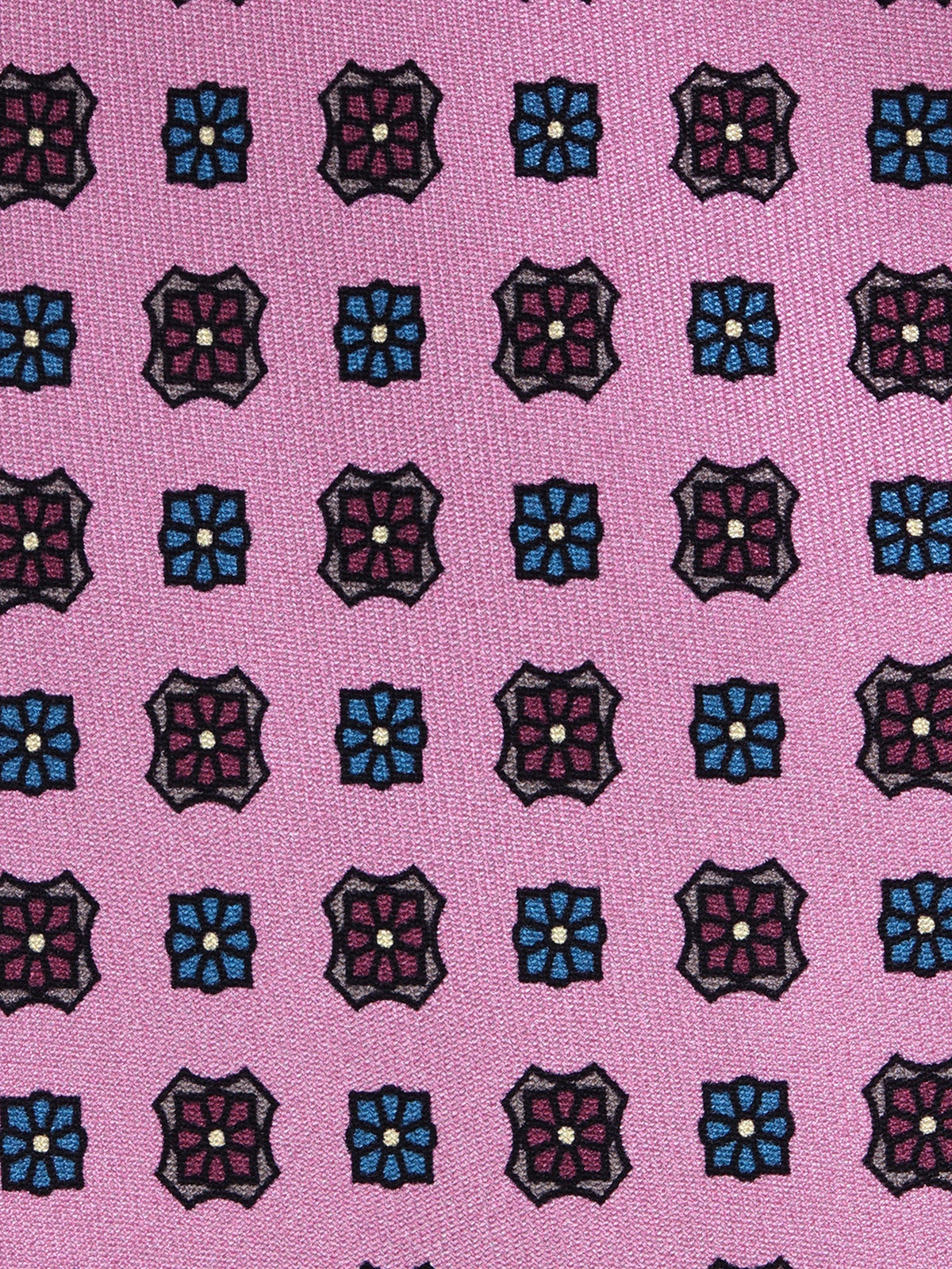 SIENA pink 3-fold tie in printed silk