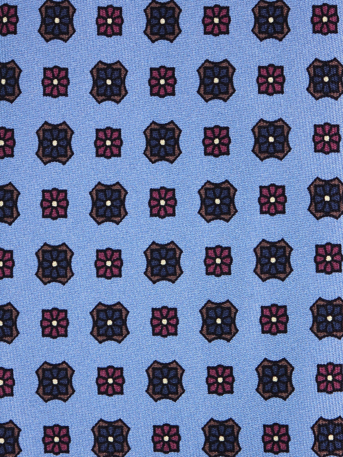 Light Blue SIENA 3-Fold Tie in Printed Silk
