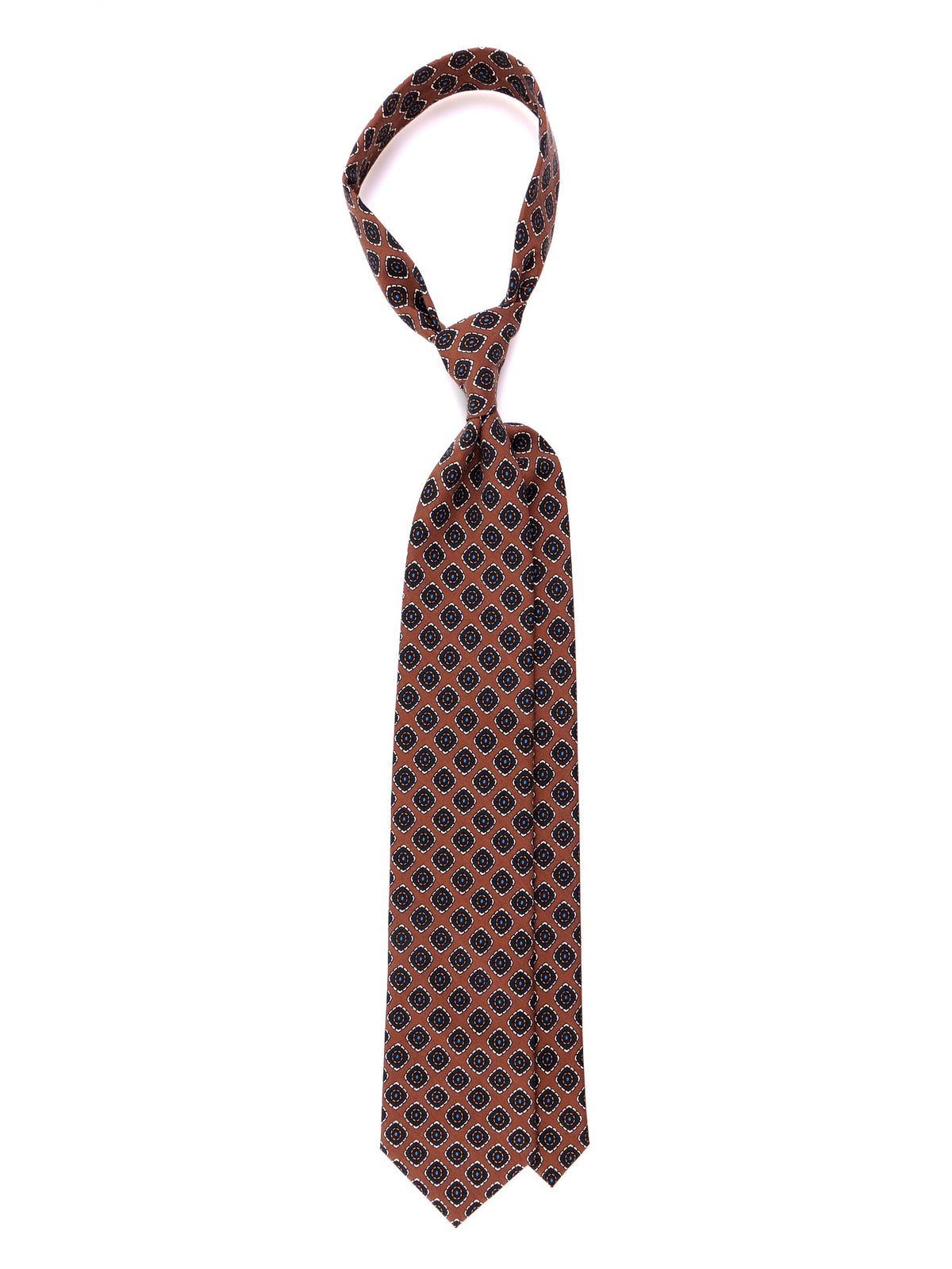 SINESTRO light brown 3-fold tie in madder silk