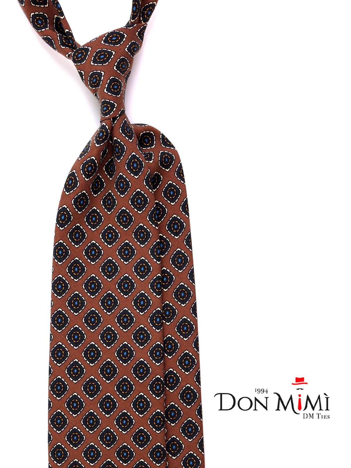 SINESTRO light brown 3-fold tie in madder silk