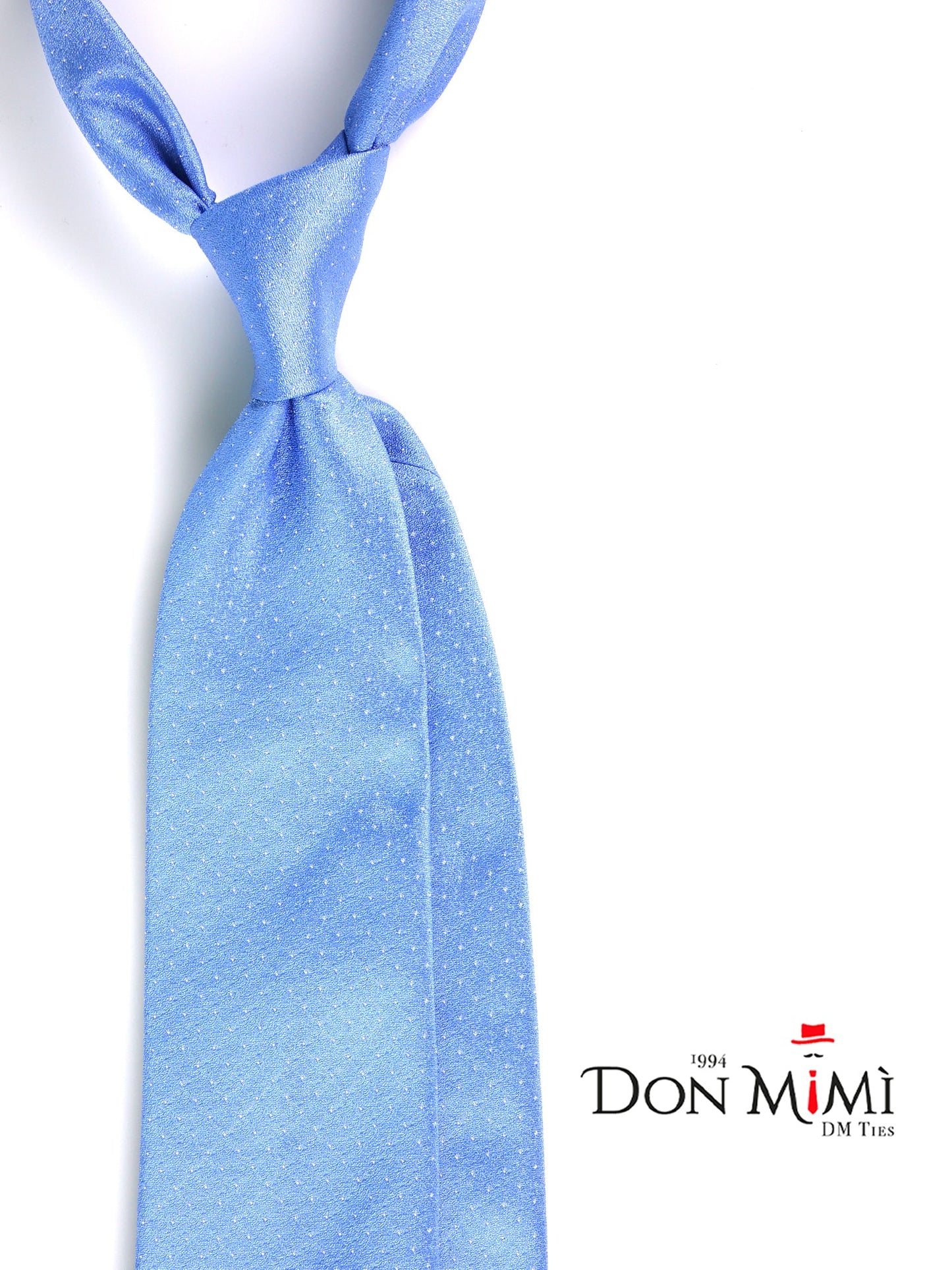 3 Fold SKY light blue woven silk tie