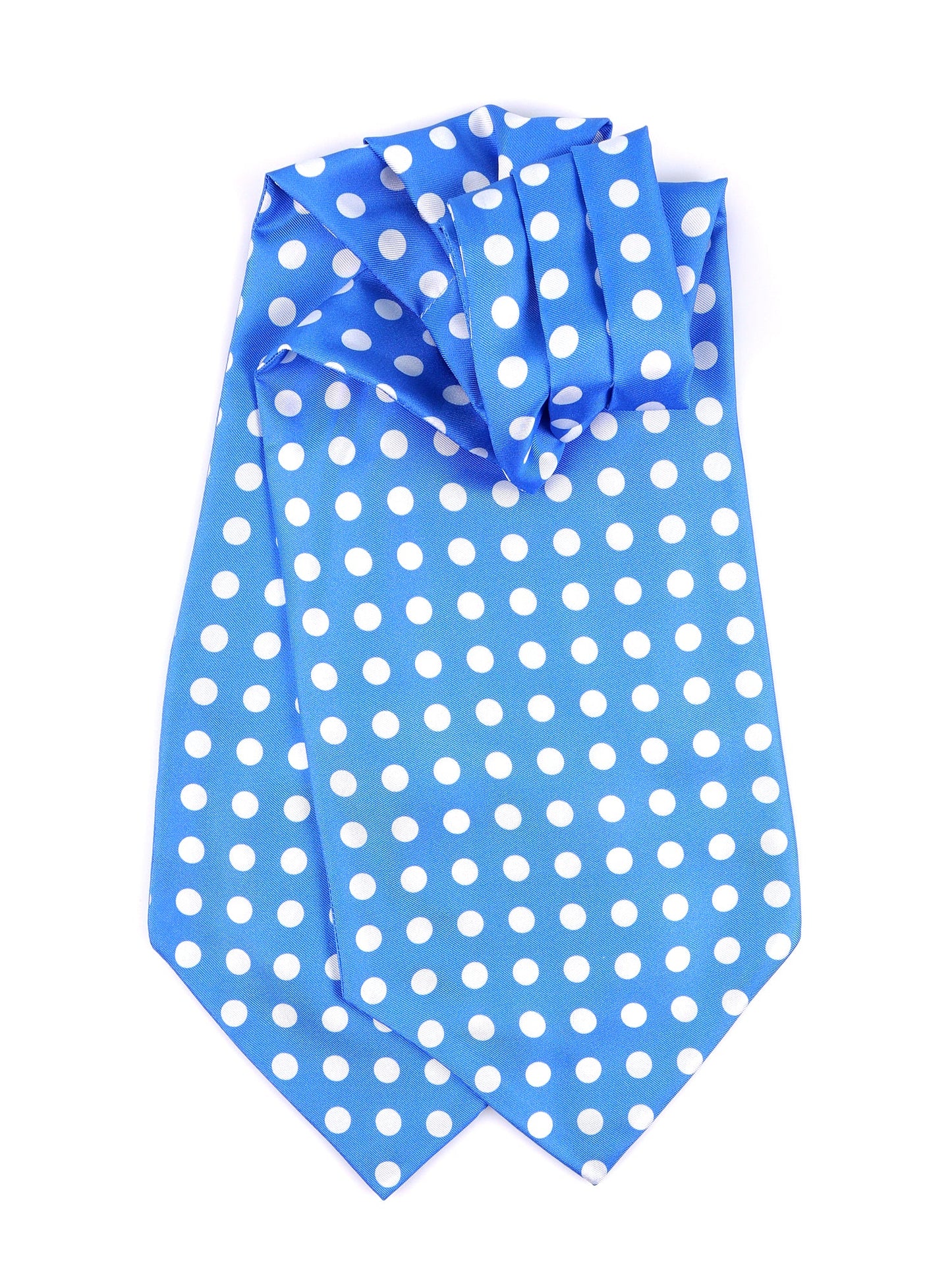 Light blue double-pointed silk twill ascot SKYRON