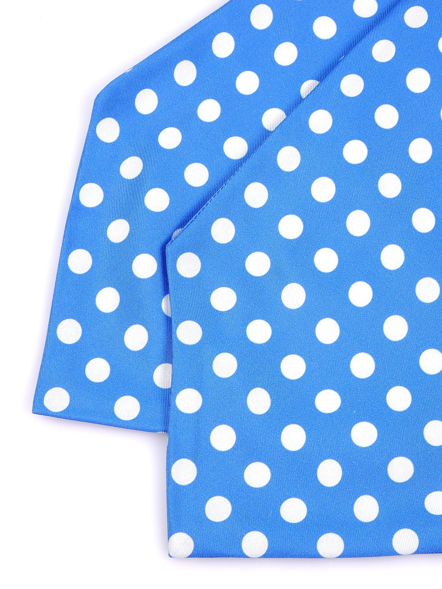 Light blue double-pointed silk twill ascot SKYRON