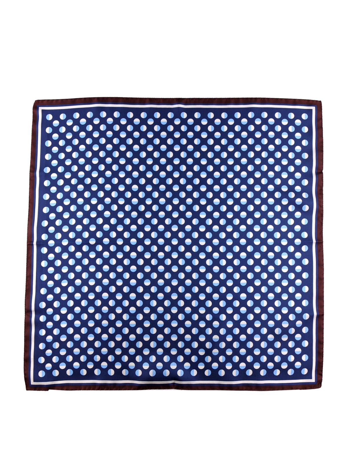 Men's foulard with blue and brown polka dots in printed silk SMEAGOL