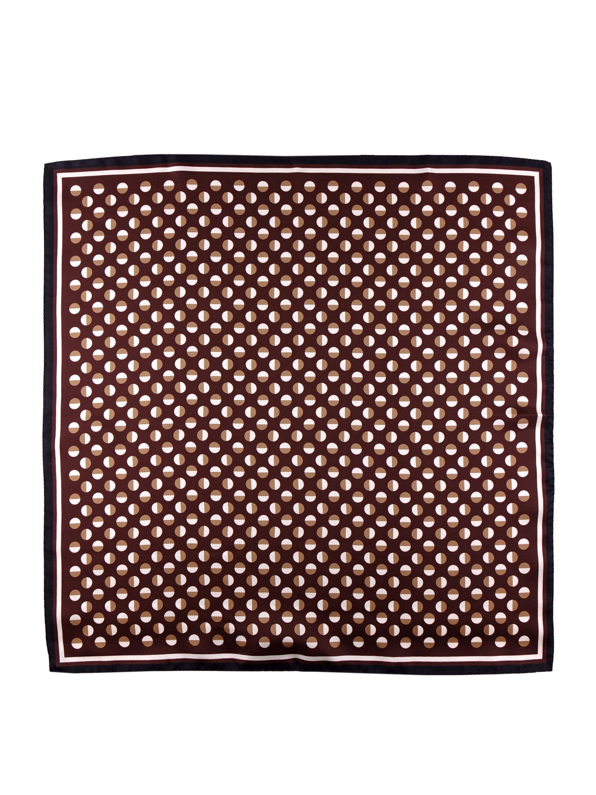 Men's brown and black polka dot printed silk foulard SMEAGOL
