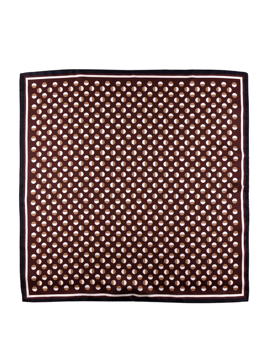 Men's brown and black polka dot printed silk foulard SMEAGOL