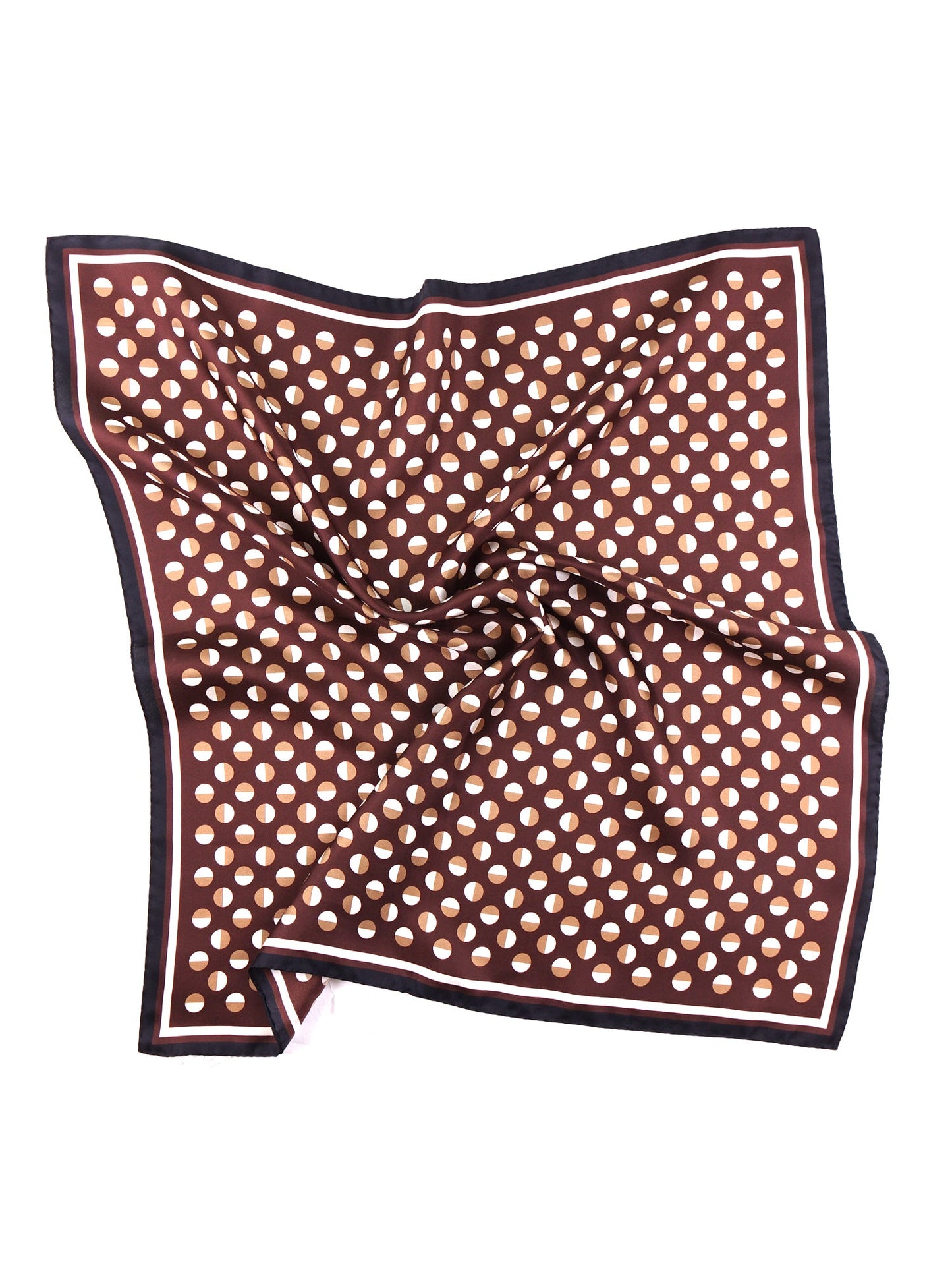 Men's brown and black polka dot printed silk foulard SMEAGOL