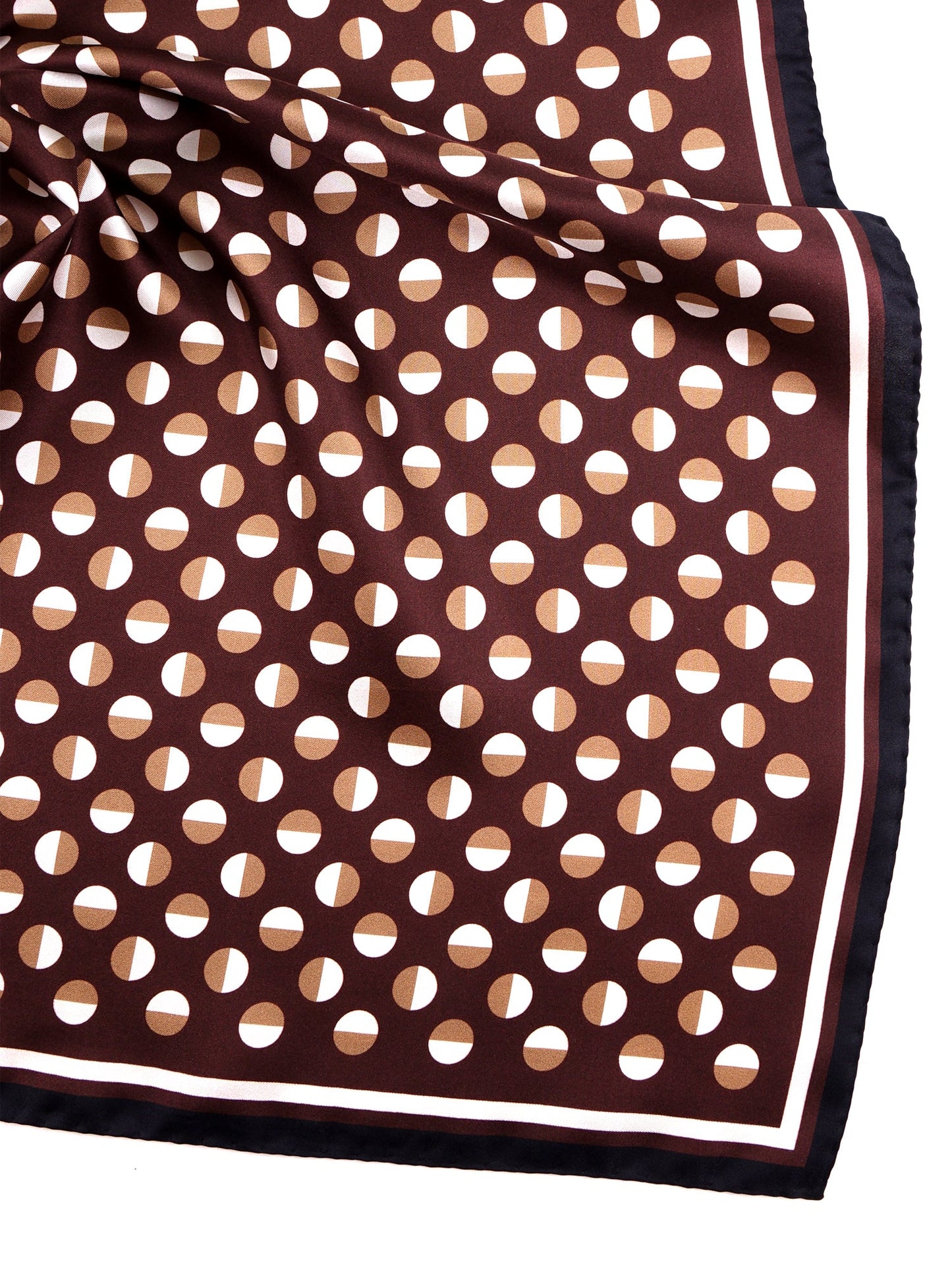 Men's brown and black polka dot printed silk foulard SMEAGOL