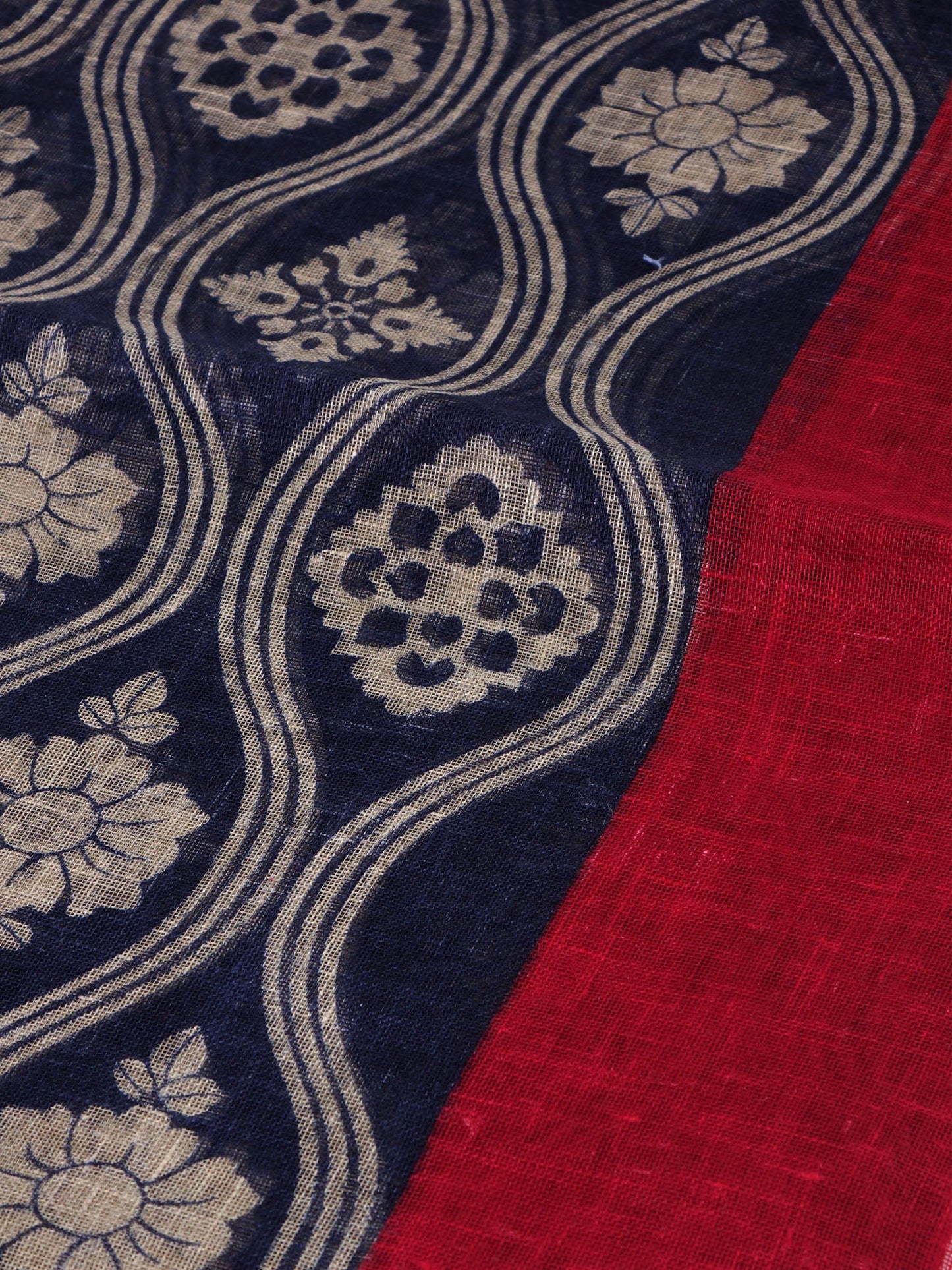 SOFFIO pure linen scarf Blue