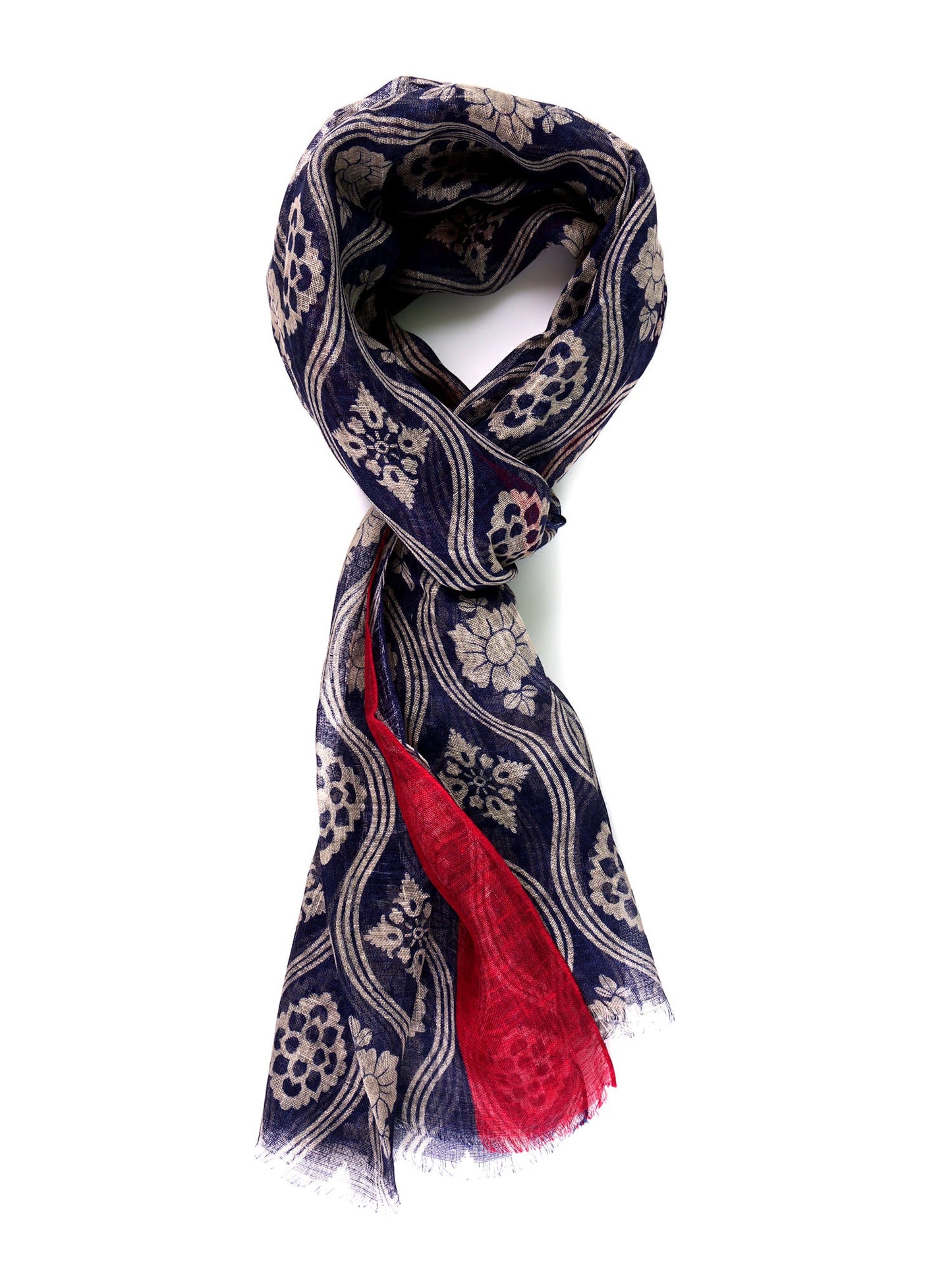 SOFFIO pure linen scarf Blue