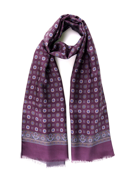 Burgundy double-sided silk\modal scarf SOPPLY