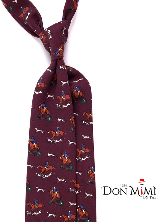 Brown SPIRIT 3-fold tie in madder silk