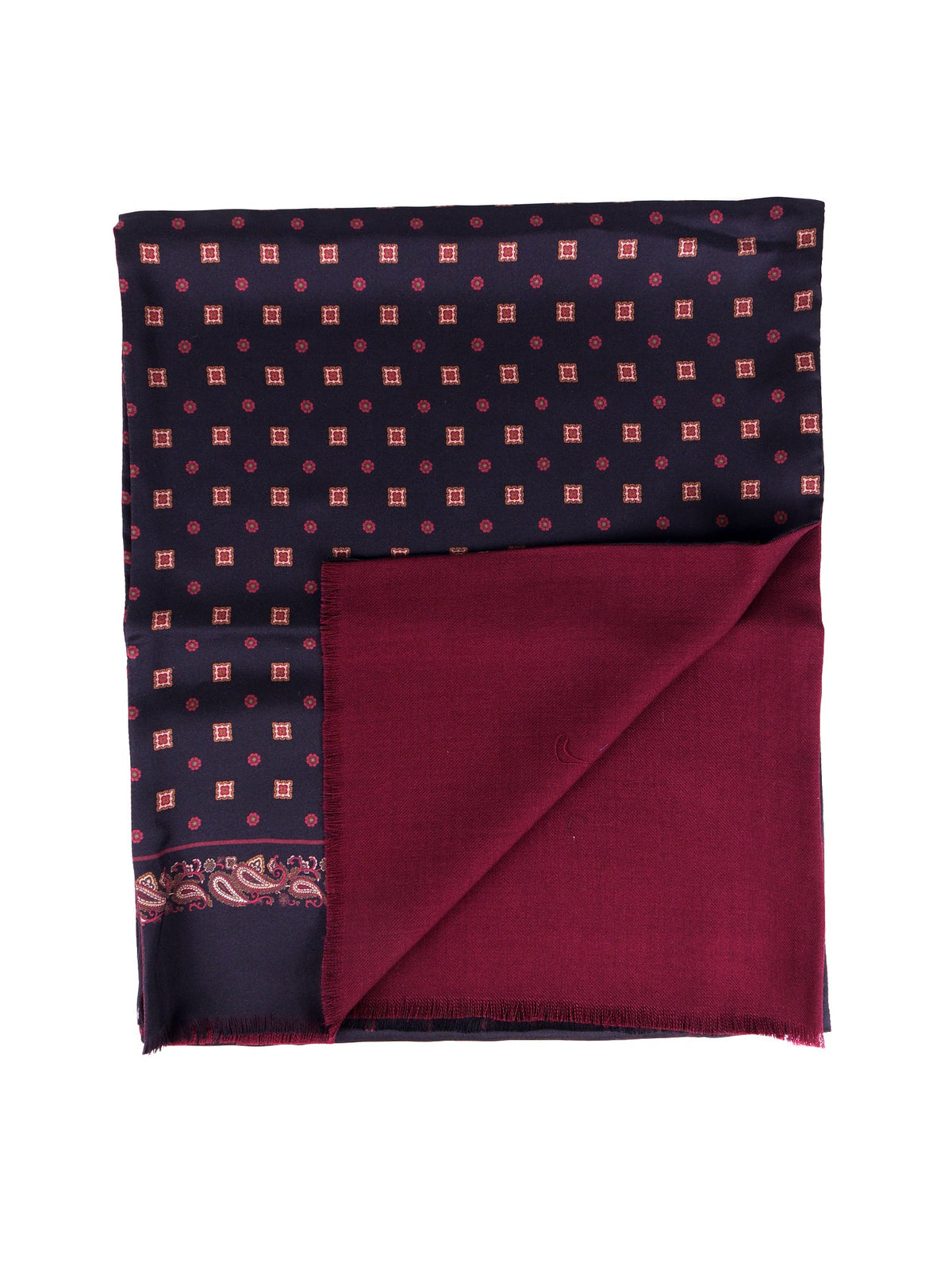 Black double-layered silk/wool scarf SPORTY