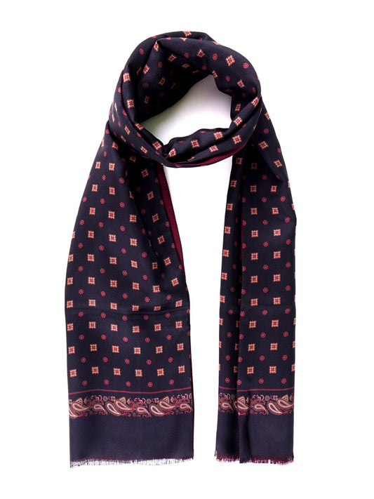 Black double-layered silk/wool scarf SPORTY