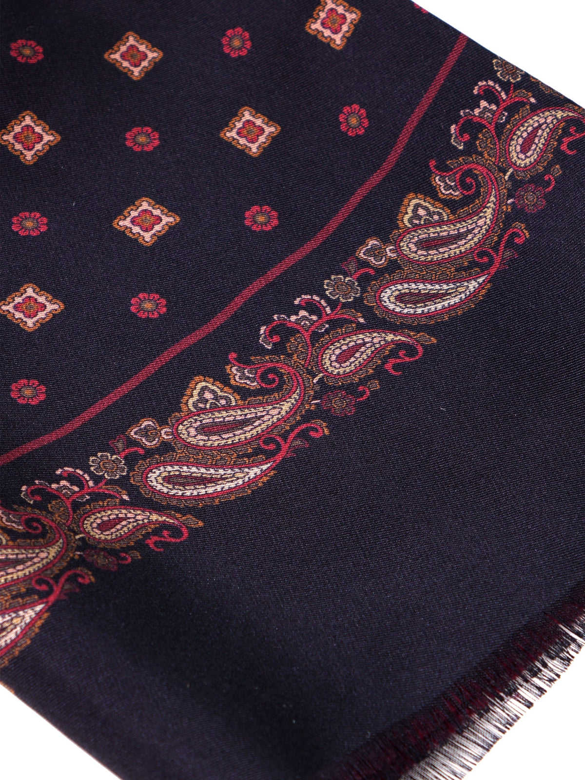 Black double-layered silk/wool scarf SPORTY