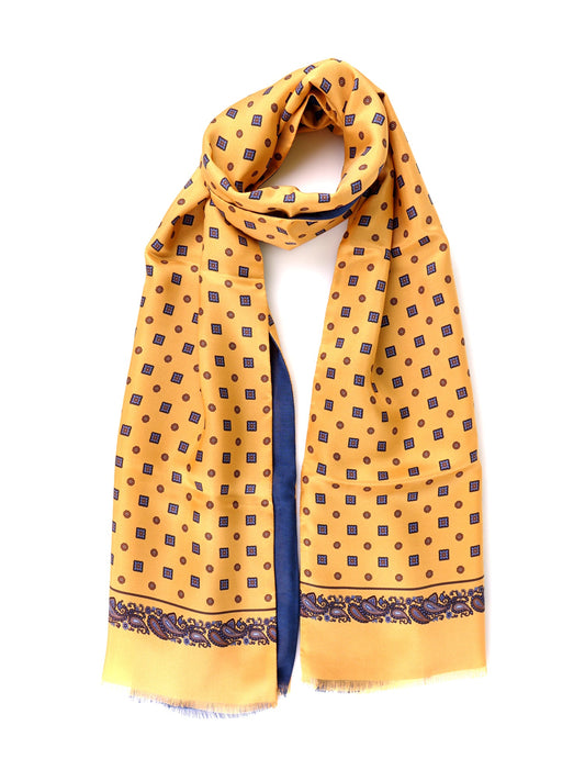 Yellow double-layered silk\Modal scarf SPORTY
