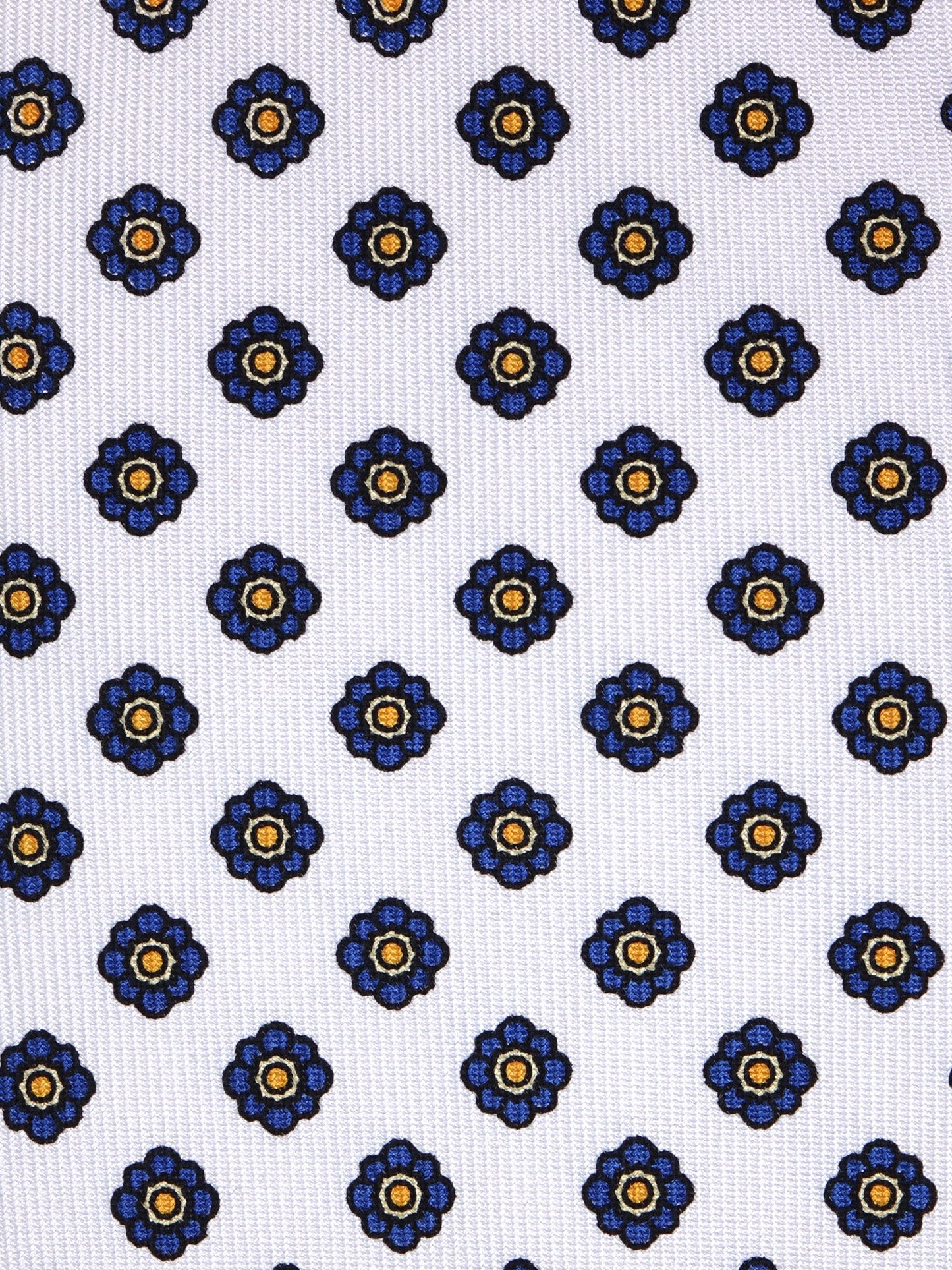 7 Fold SPOT tie English printed silk white