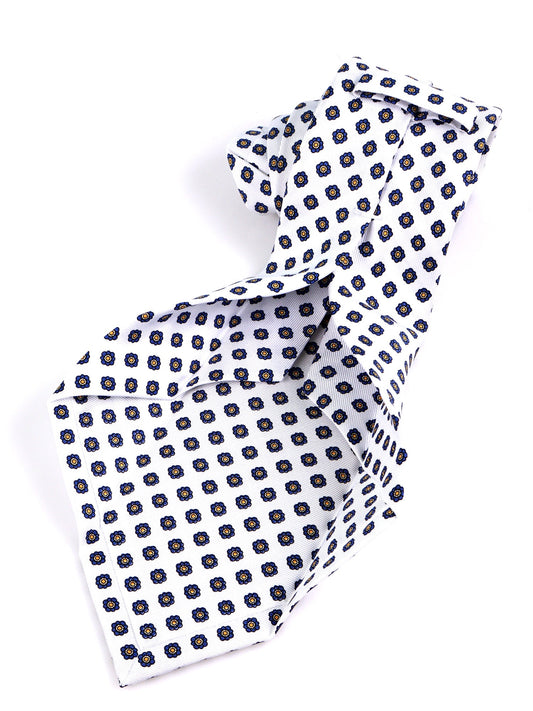 7 Fold SPOT tie English printed silk white