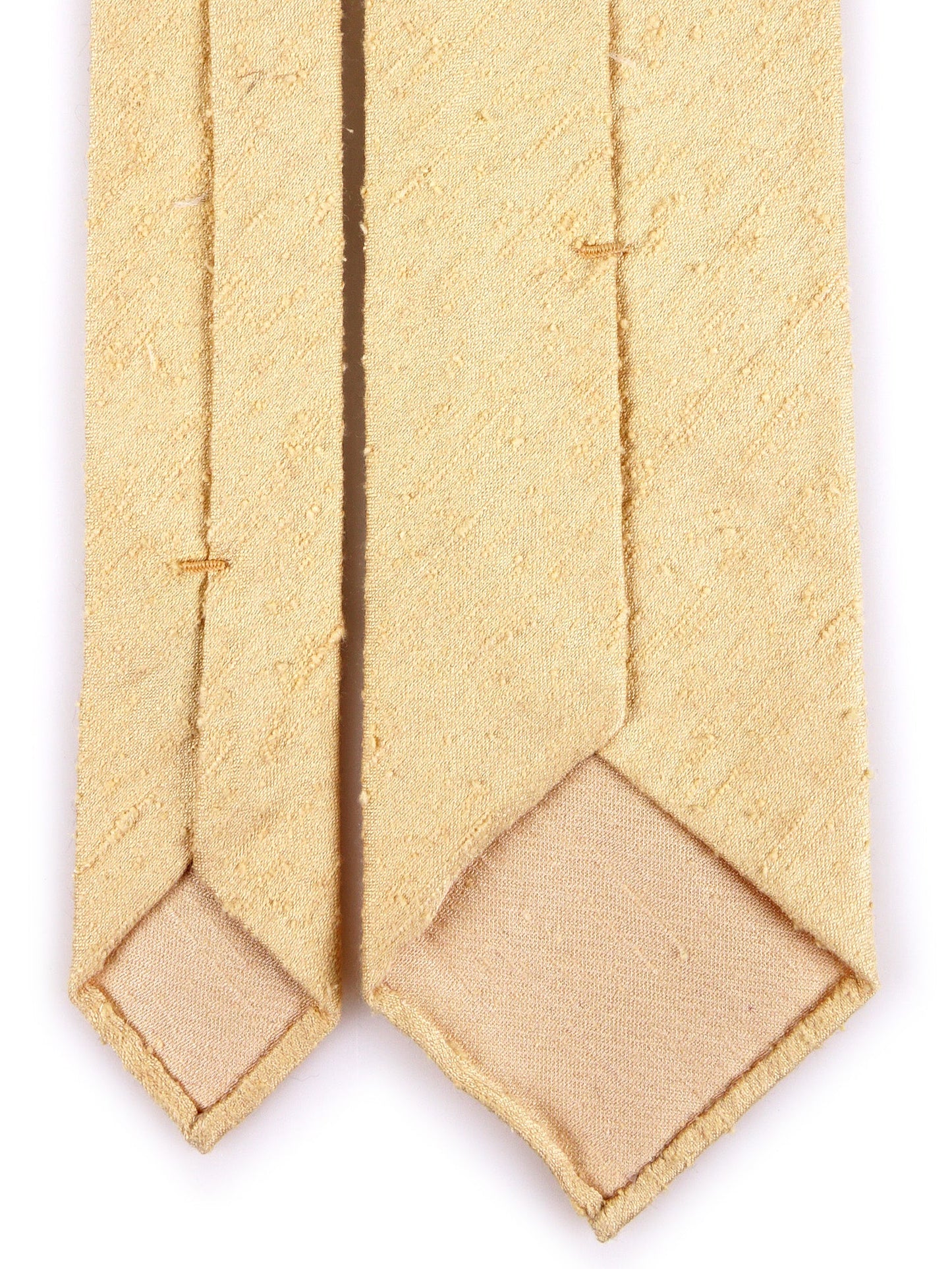 Unlined 3 Fold Tie FARMA gold shantung silk