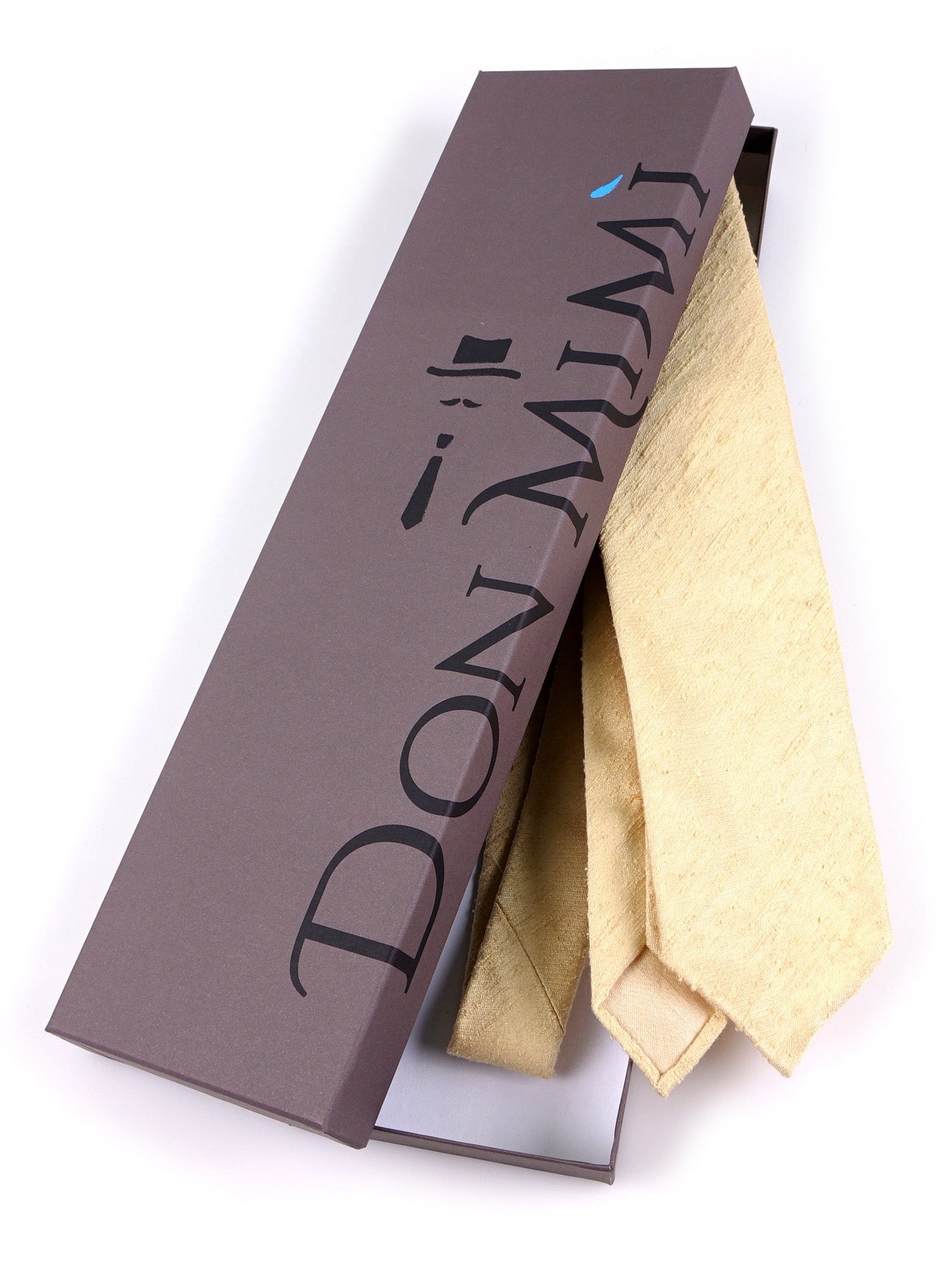 Unlined 3 Fold Tie FARMA gold shantung silk
