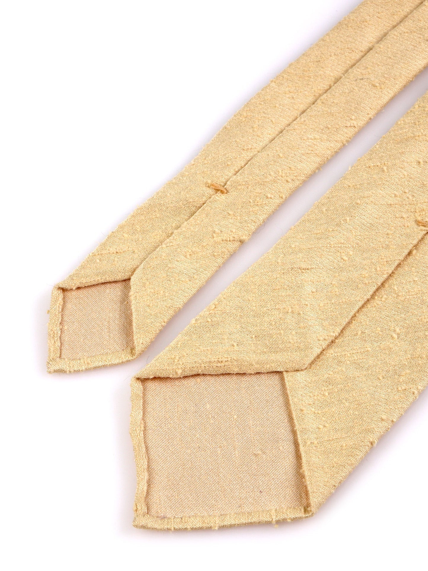 Unlined 3 Fold Tie FARMA gold shantung silk