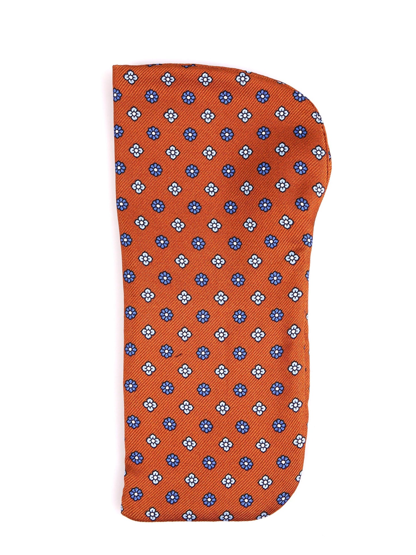 Light brown STEFANY glasses case in English printed silk