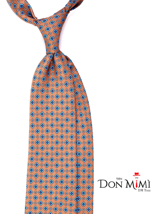 SUNSPOT 3-fold tie in beige English printed silk