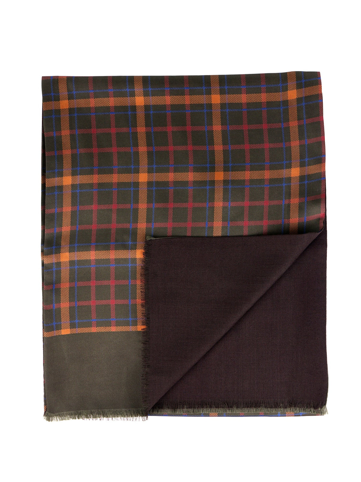 SWINGS green double-sided silk and wool scarf