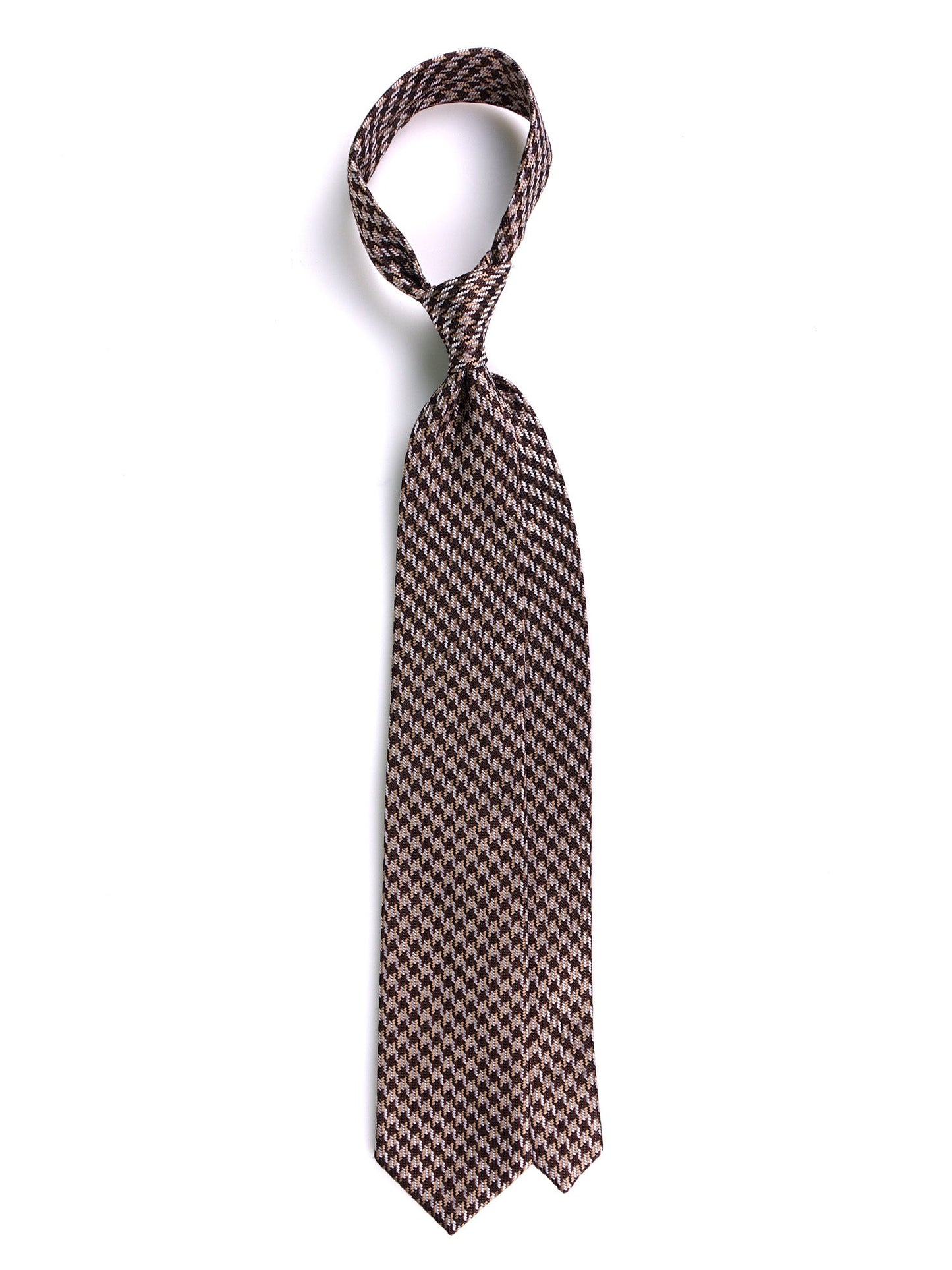 TERRA Brown 3-Fold Jacquard Silk Tie
