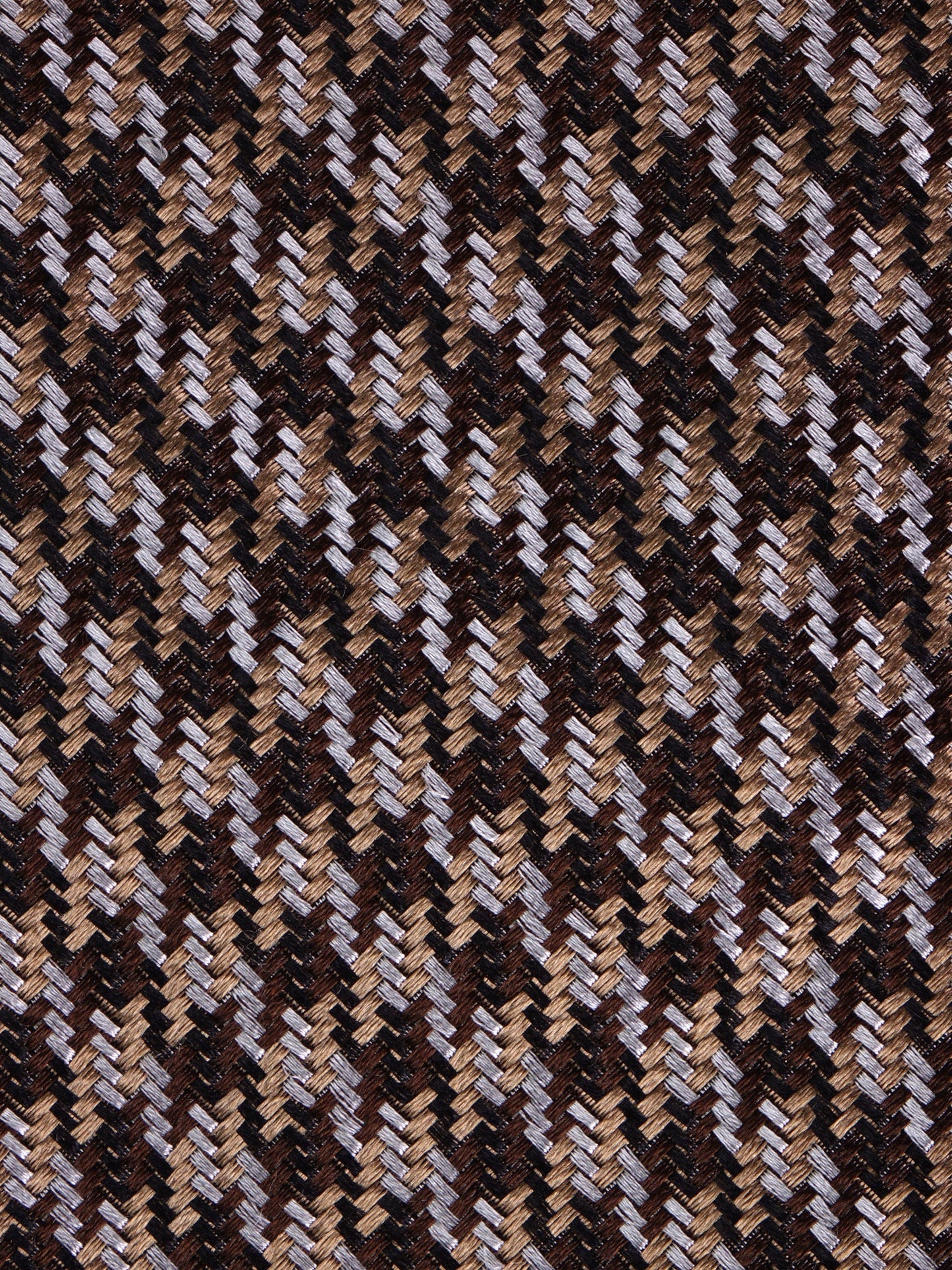 TERRA Brown 3-Fold Jacquard Silk Tie
