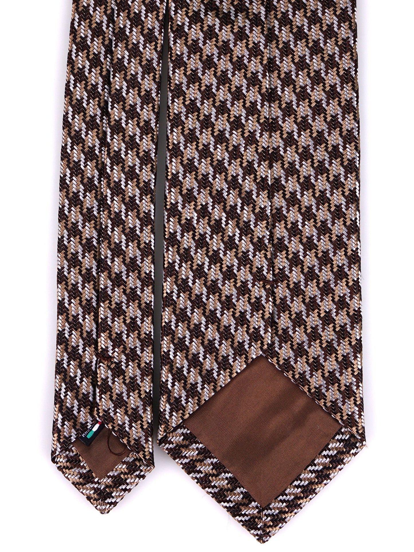 TERRA Brown 3-Fold Jacquard Silk Tie