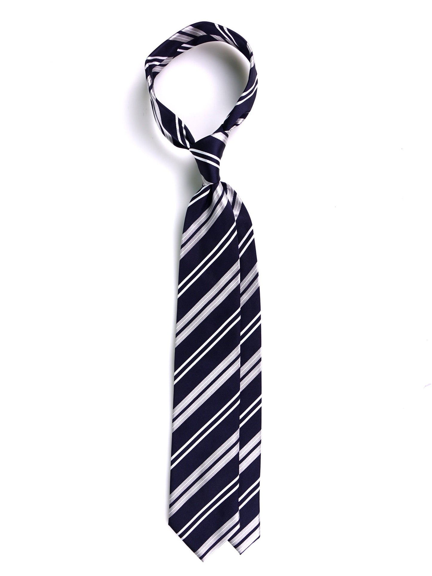 TITANIUM 3-fold dark blue jacquard silk tie