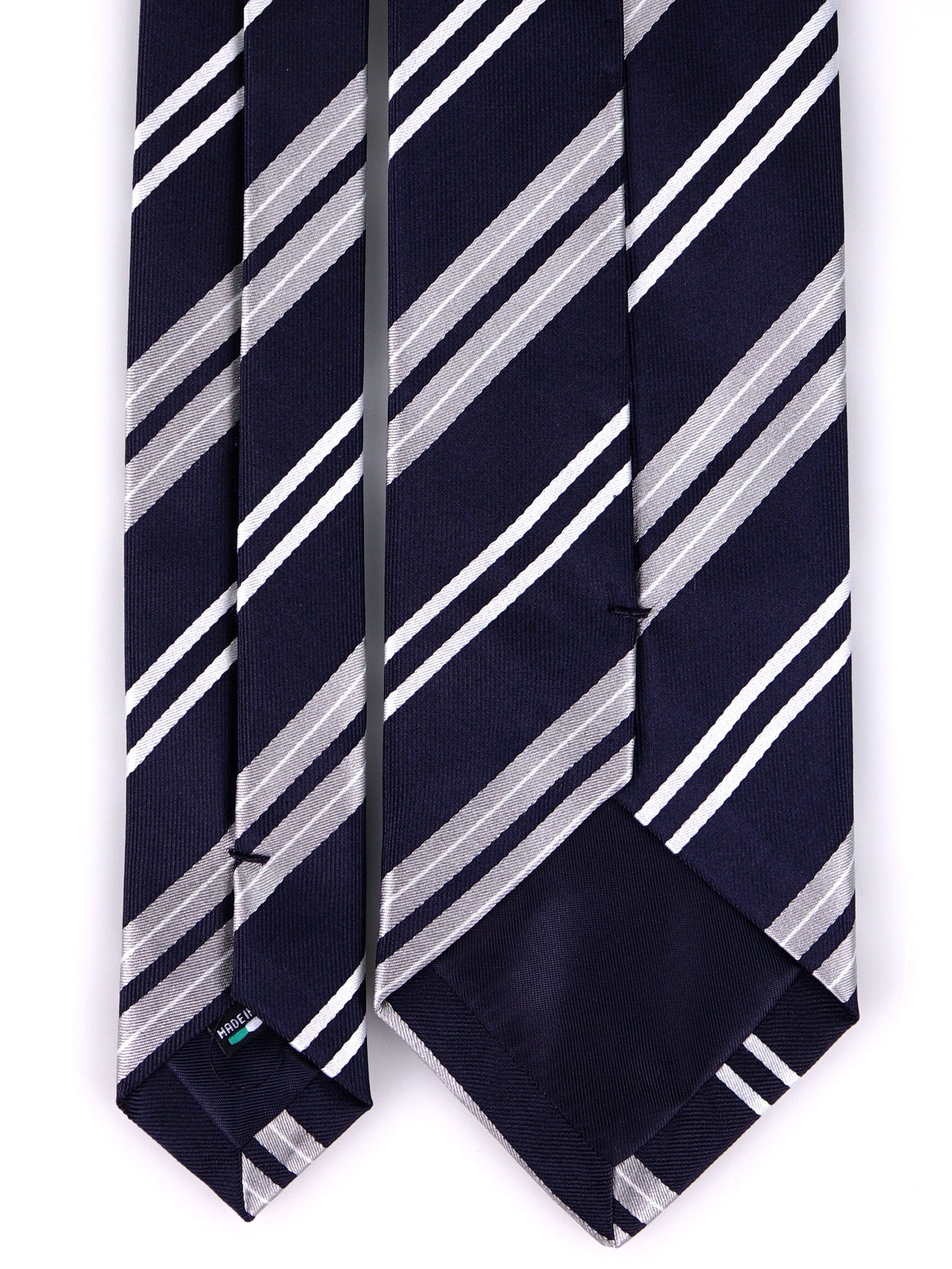 TITANIUM 3-fold dark blue jacquard silk tie
