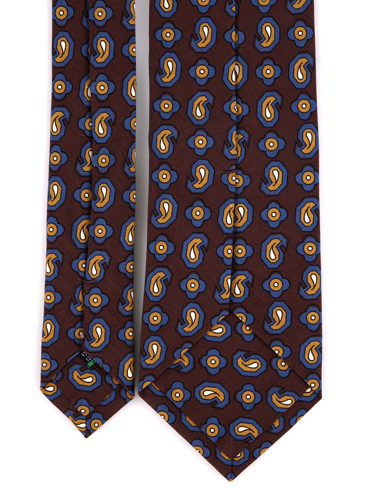 Brown 3-fold madder silk tie TOMMY