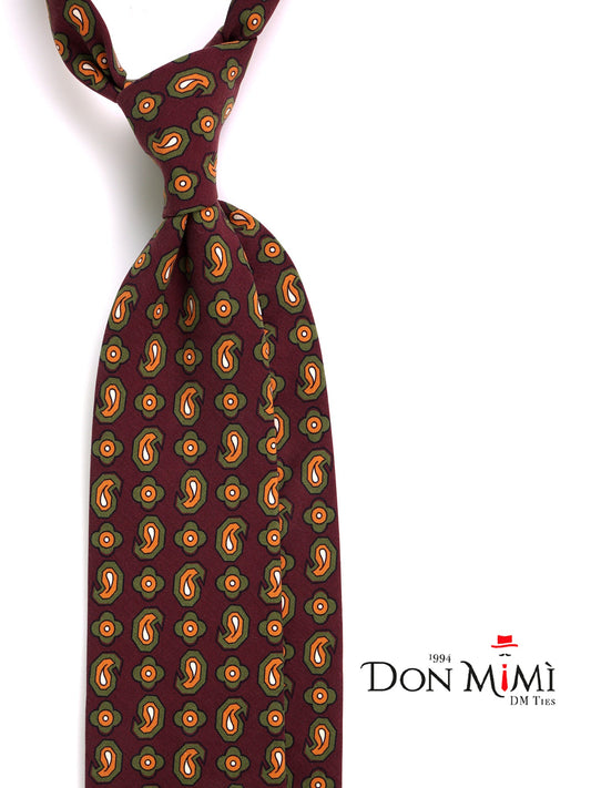 Burgundy 3-fold madder silk tie TOMMY