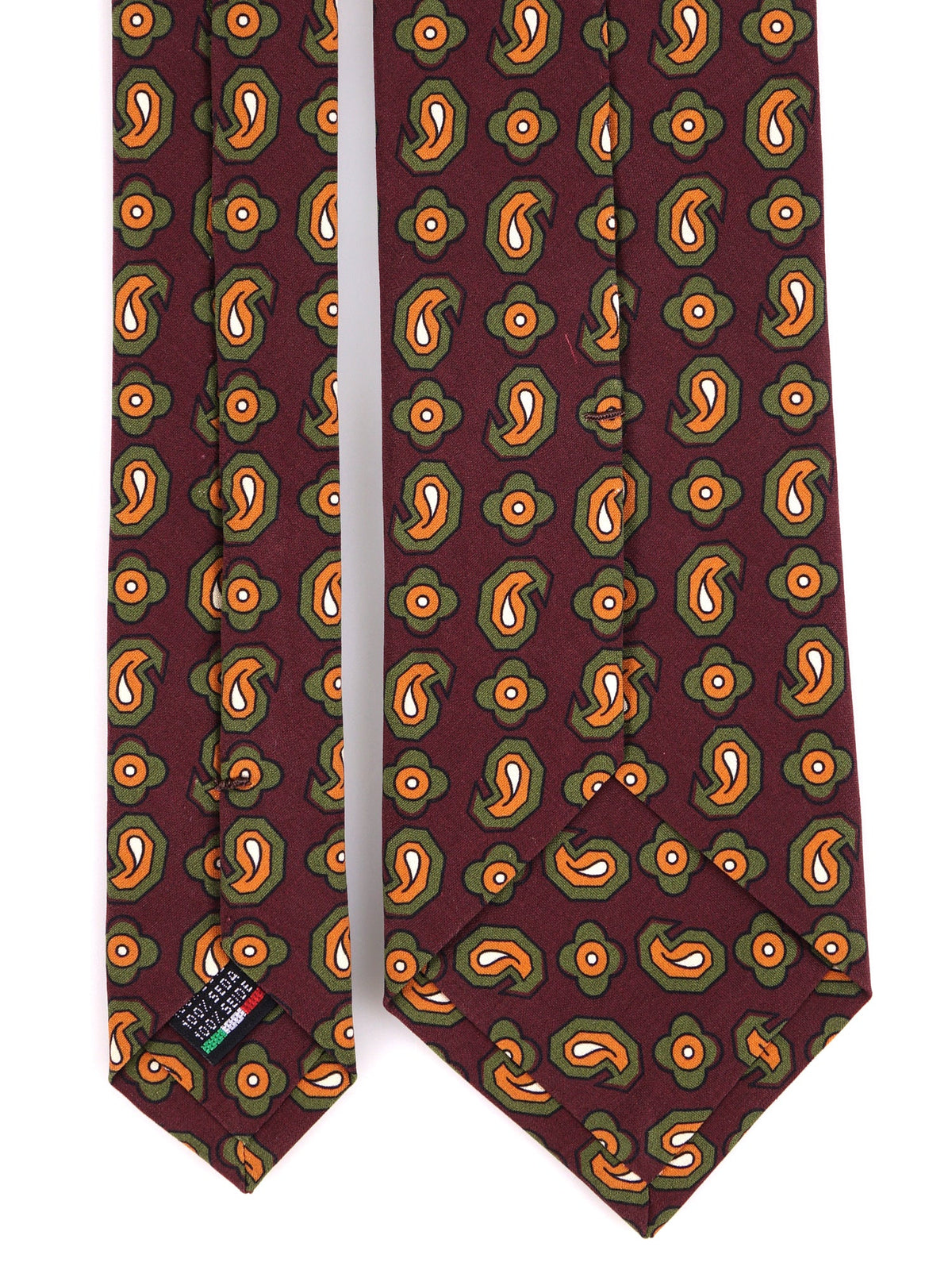 Burgundy 3-fold madder silk tie TOMMY