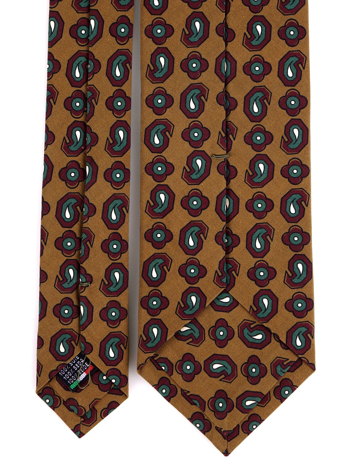 Green 3-fold tie in madder silk TOMMY