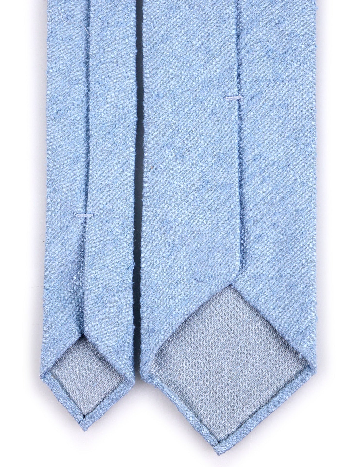 Unlined 3 Folds Tie FARMA light blue shantung silk