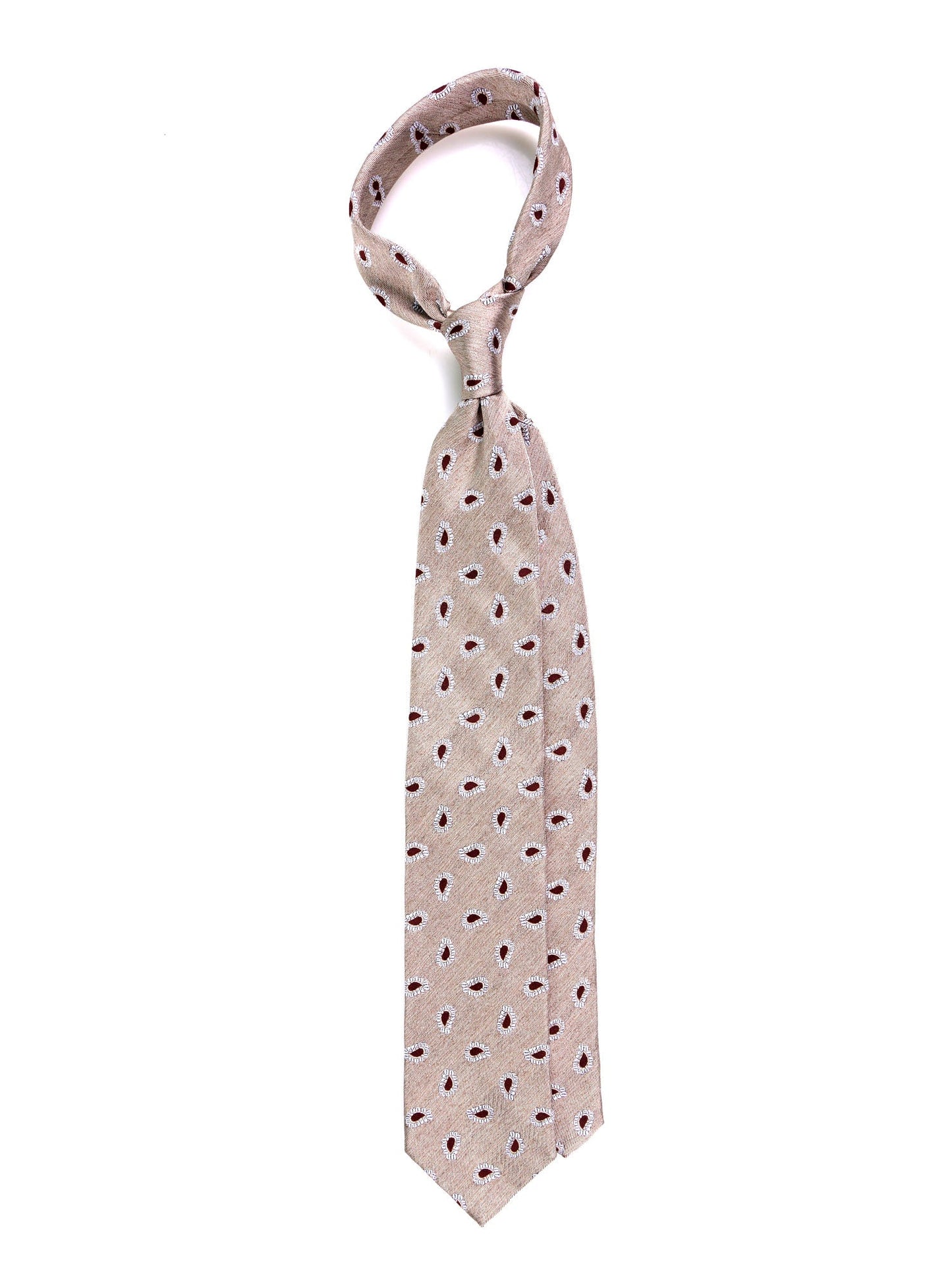 TRENT 3-fold tie beige silk\cotton