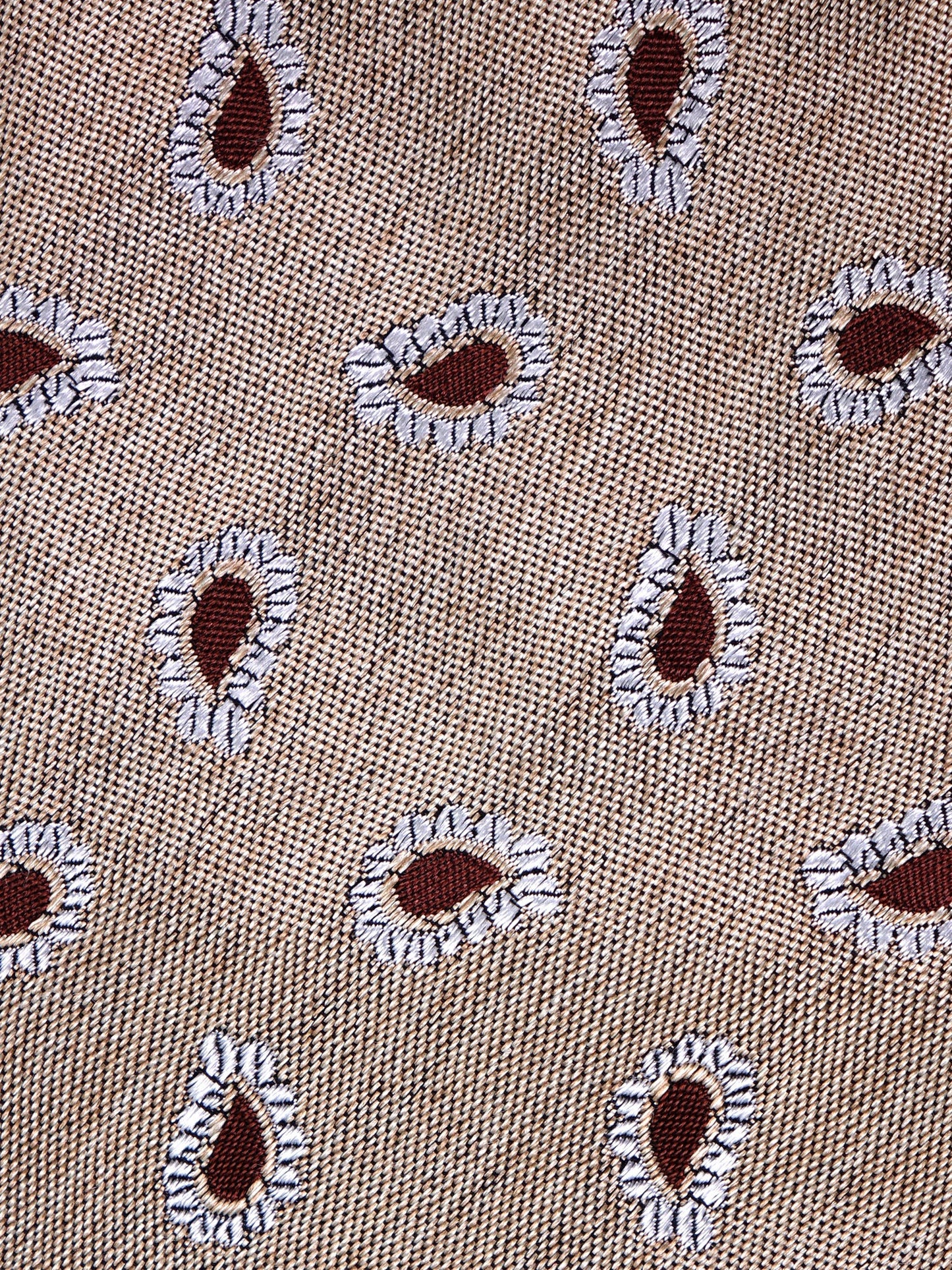 TRENT 3-fold tie beige silk\cotton