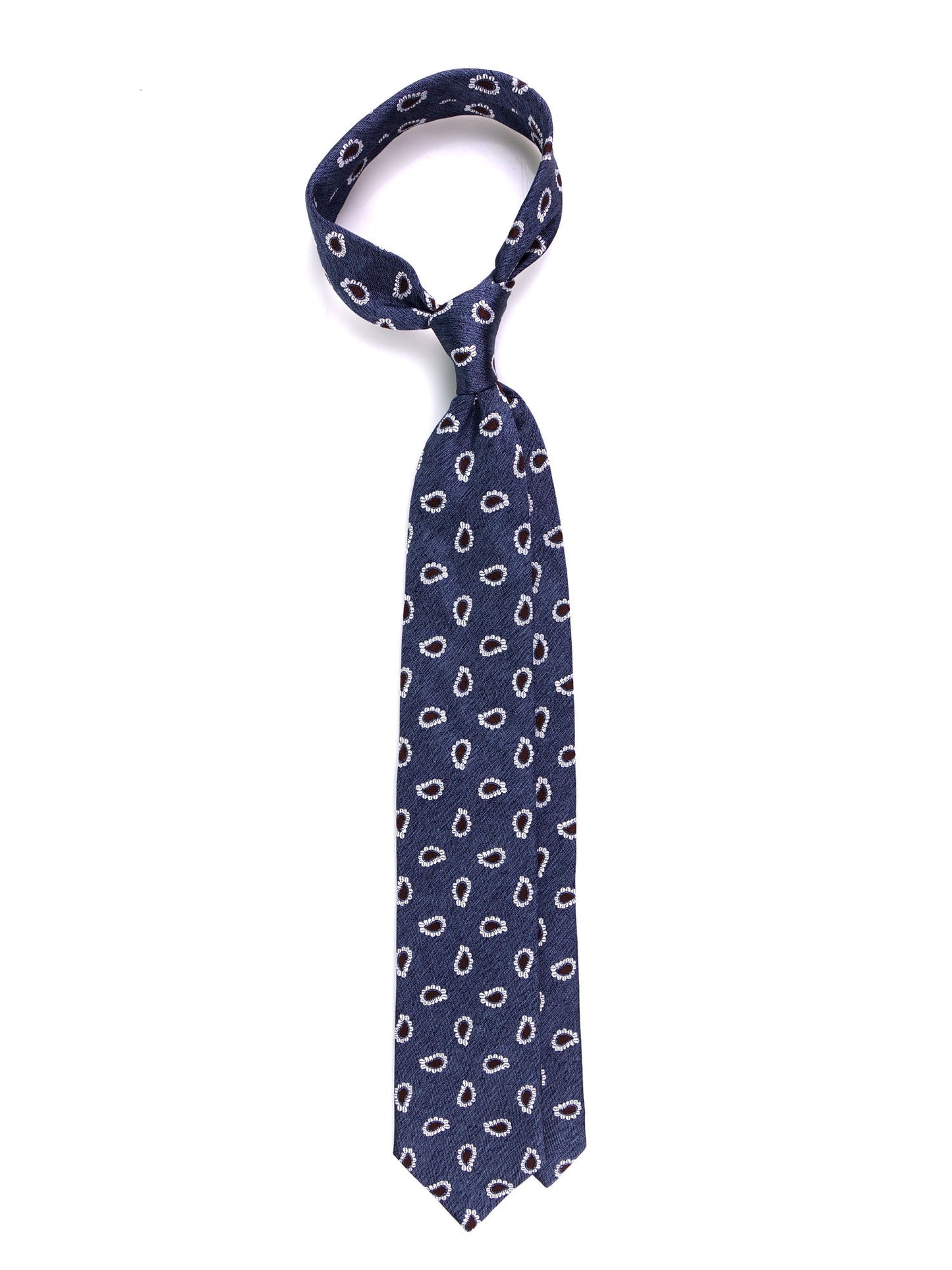 3-fold tie TRENT silk\cotton blue