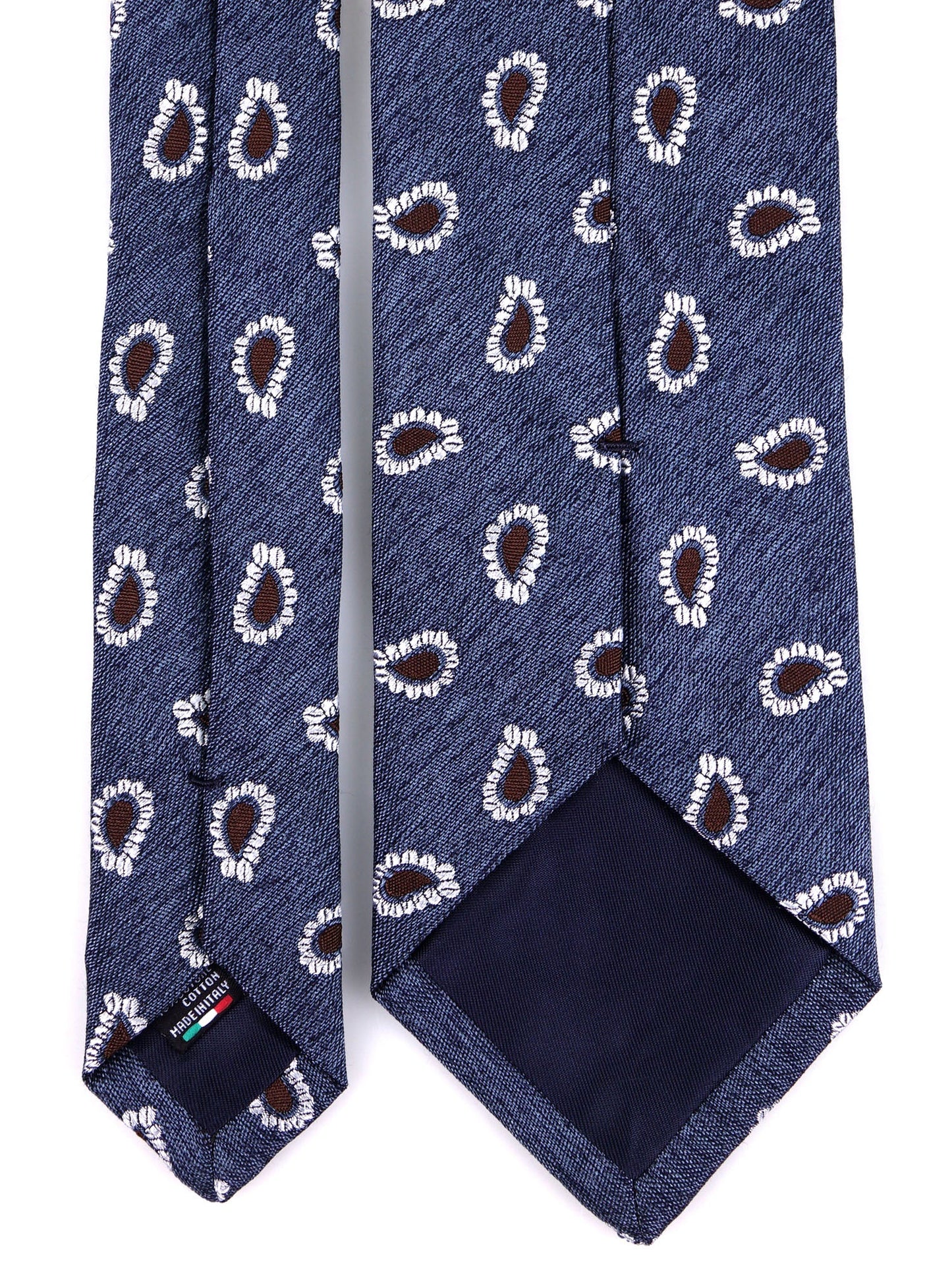 3-fold tie TRENT silk\cotton blue