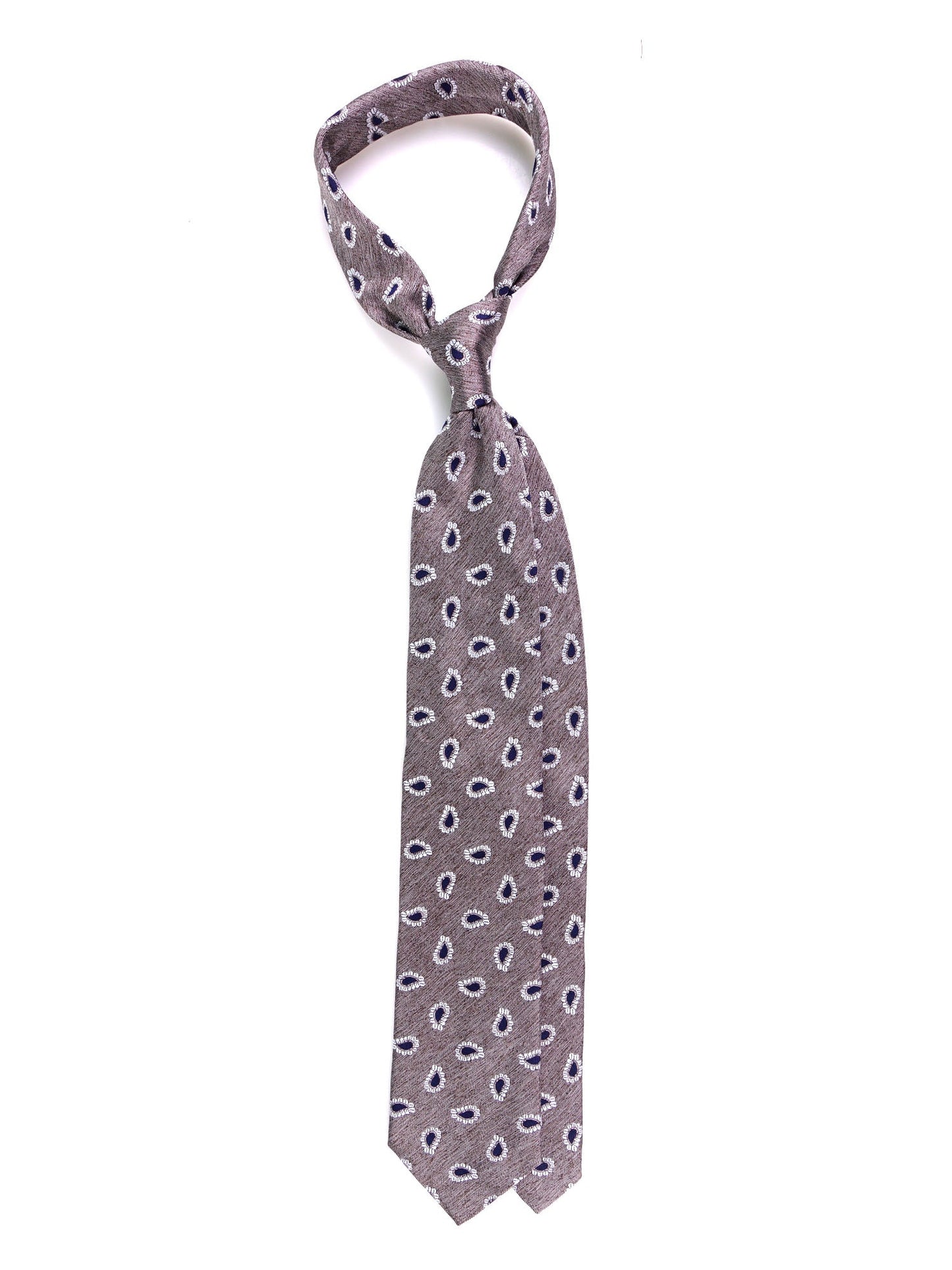 3-fold TRENT silk\cotton tie brown
