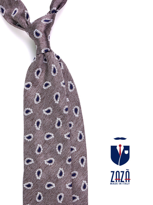 3-fold TRENT silk\cotton tie brown