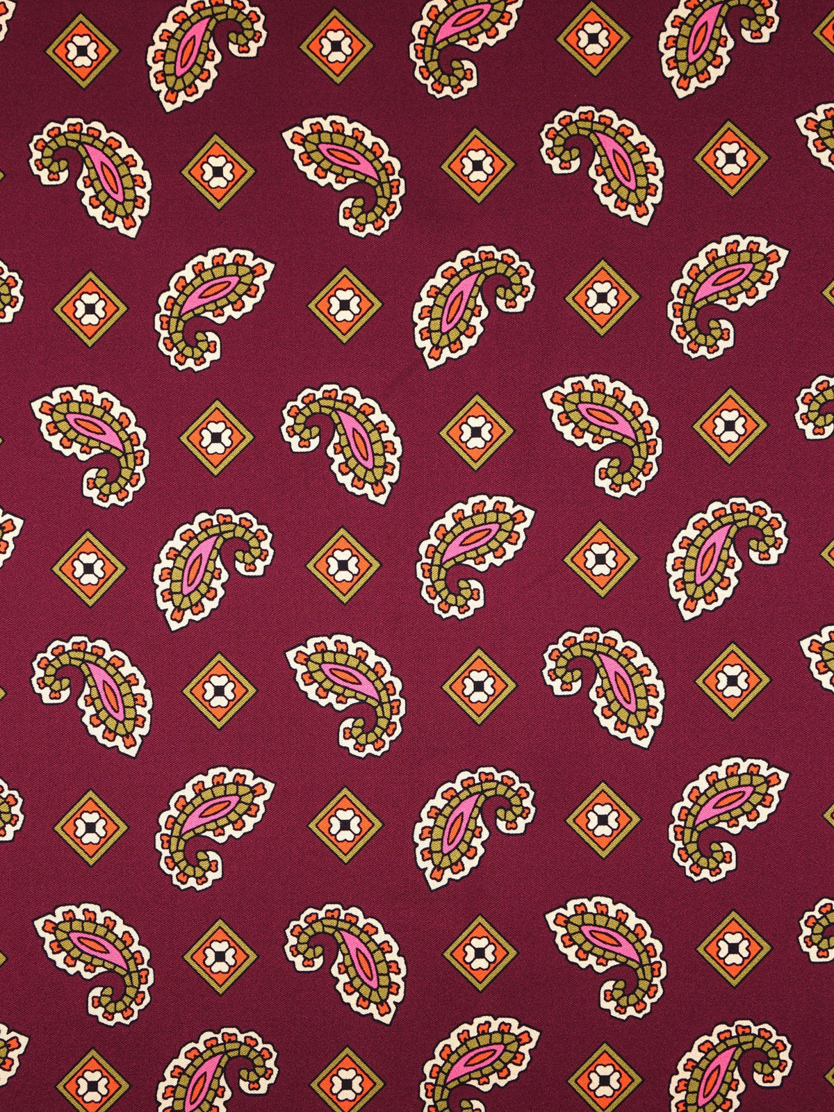 TRON burgundy printed silk foulard