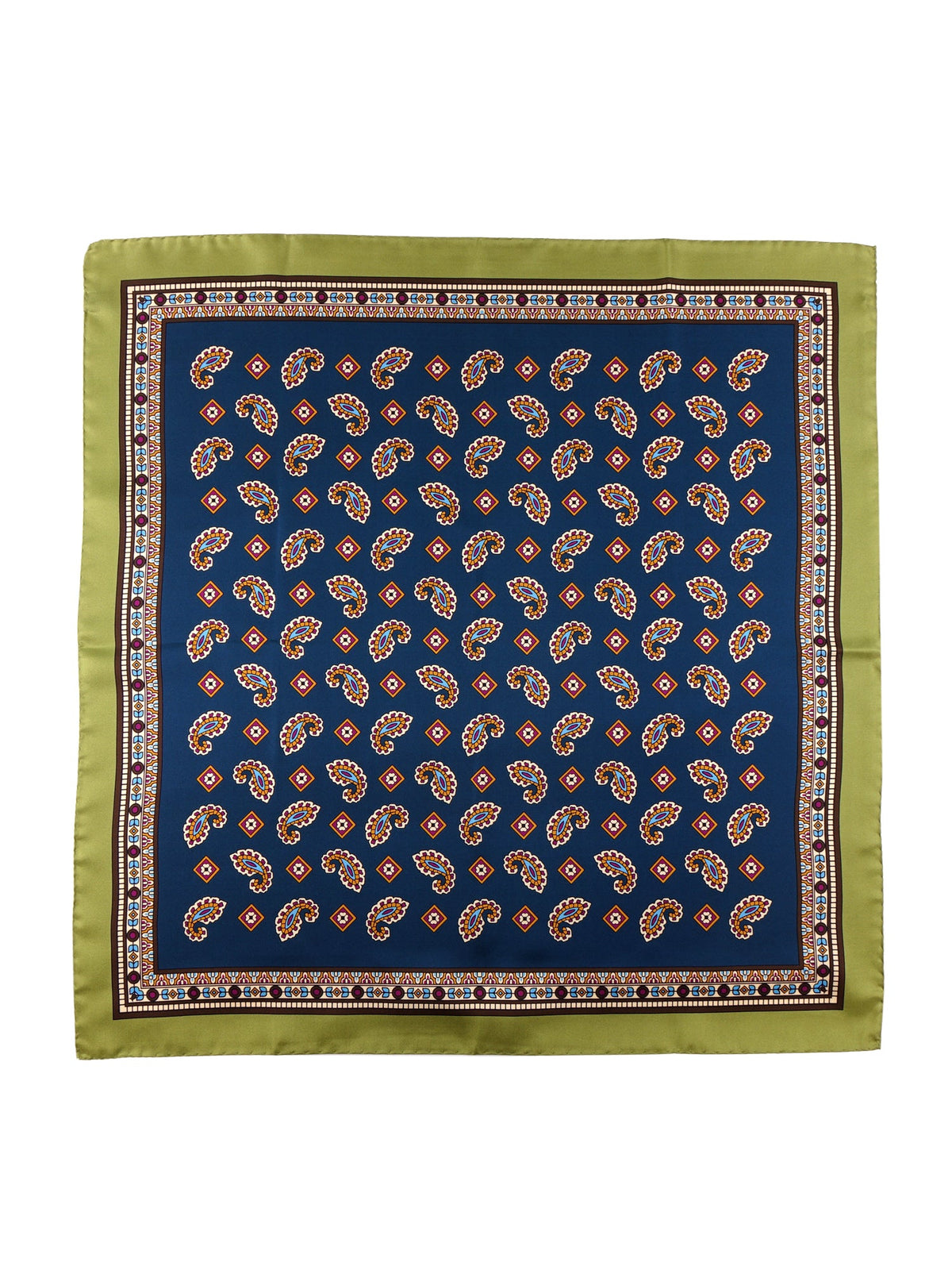 TRON green printed silk scarf