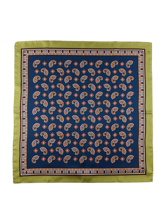 TRON green printed silk scarf
