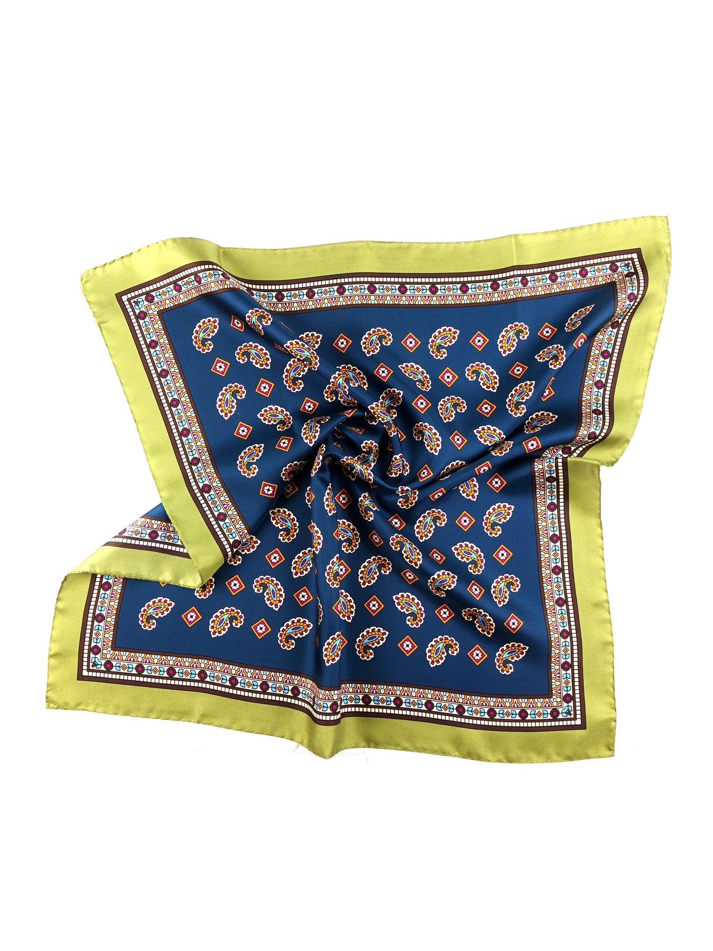 TRON green printed silk scarf